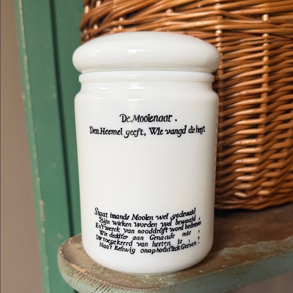 Vintage 1950-1960 Tobacco Milk Glass Container De Moolenaar By Cerve Parma - Picture 8 of 8